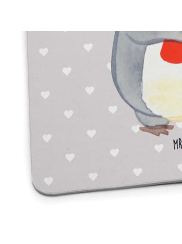 Mr. & Mrs. Panda Tassenuntersetzer Pinguin Pommes ohne Spruch in Grau Pastell