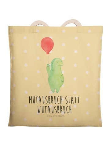 Mr. & Mrs. Panda Strandtasche Schildkröte Luftballon mit Spruch in Gelb Pastell