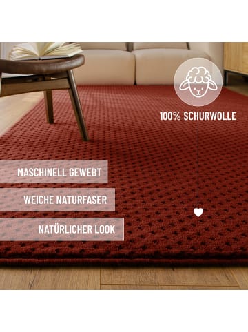 Wecon Home Wollteppich Castello THREE in purpur rot