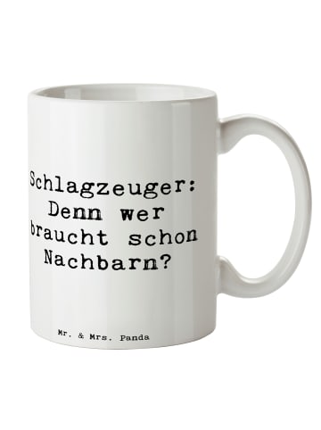 Mr. & Mrs. Panda Porzellantasse Spruch Schlagzeuger Spruch mit S... in Weiß