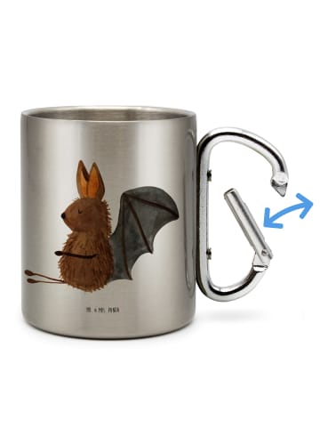 Mr. & Mrs. Panda Thermobecher Fledermaus Sitzen ohne Spruch in Silber