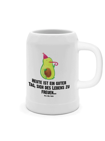 Mr. & Mrs. Panda Bierkrug Avocado Feier mit Spruch in Weiß