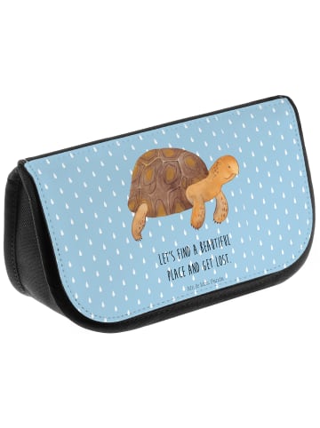 Mr. & Mrs. Panda Kosmetiktasche Schildkröte MHerzieren mit Spruch in Blau Pastell