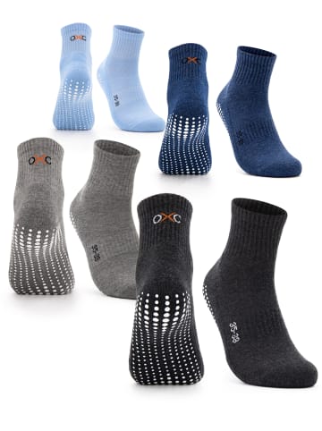 Occulto 4er Pack Stoppersocken Madeleine in Schwarz/Grau/Navy/Blau