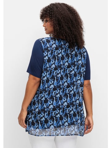 sheego Blusenshirt in marine-gemustert