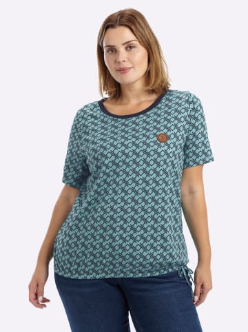 sheego Halbarmshirt in ozean-tiefblau-bedruckt