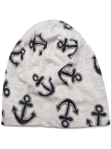 styleBREAKER Beanie Mütze in Hellgrau-Marine