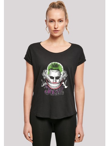 F4NT4STIC Long Cut T-Shirt Suicide Squad Joker Coloured Smile in schwarz