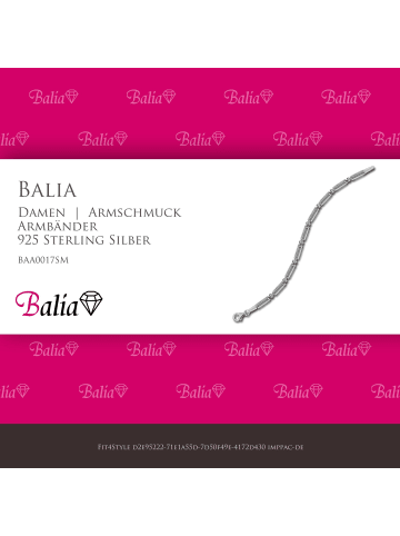 BALIA 925 Sterling Silber Damen Balia Silberarmbänder Trendy Armband ca. 19,4cm