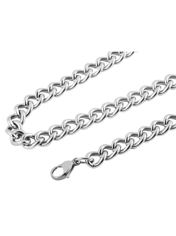 Adeliás Unisex Halskette – Panzerkette aus Edelstahl 80+5 in silber