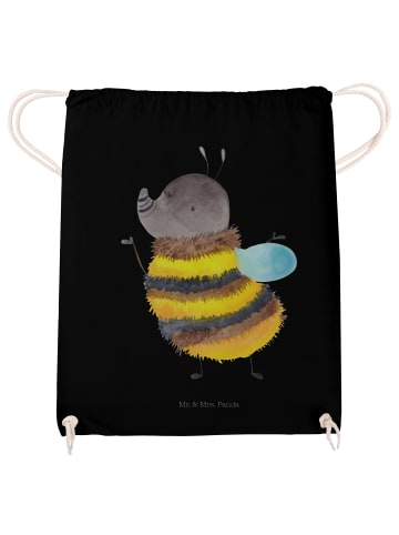 Mr. & Mrs. Panda Stofftasche Hummel flauschig ohne Spruch in Schwarz