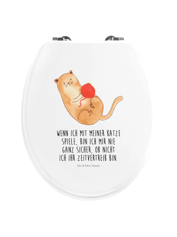 Mr. & Mrs. Panda klo deckel Katze Wolle mit Spruch in Weiß