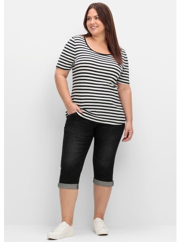 sheego 3/4-Jeans in black denim