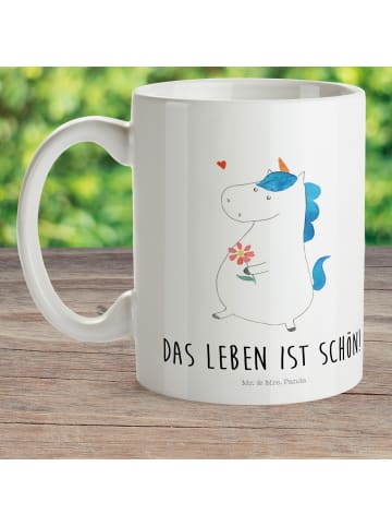 Mr. & Mrs. Panda Kindertasse Einhorn Spaziergang mit Spruch in Weiß