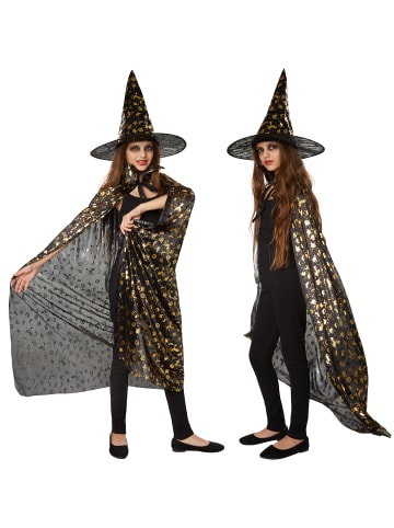 tectake Unisex Kinder Set Hut und Umhang Halloween Vielseitiges Karnevals - und Hallowee