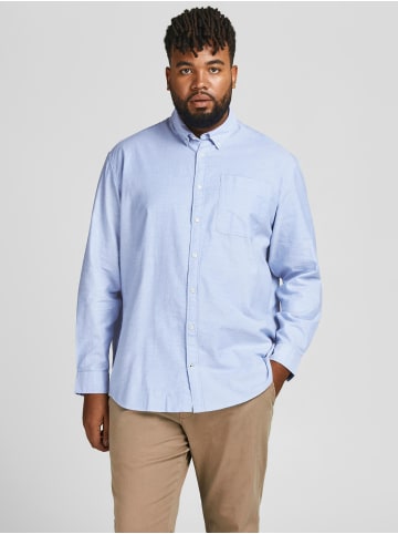Jack & Jones Einfarbiges Plus Size Hemd Übergrößen Business Shirt JJEOXFORD in Blau
