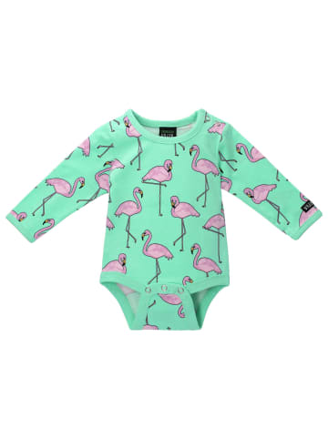 Villervalla Body Langarm Animal in flamingo