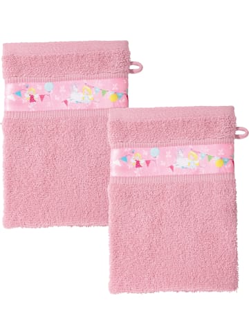 Erwin Müller Frottier Kinder-Waschhandschuh 2er-Pack in rosa