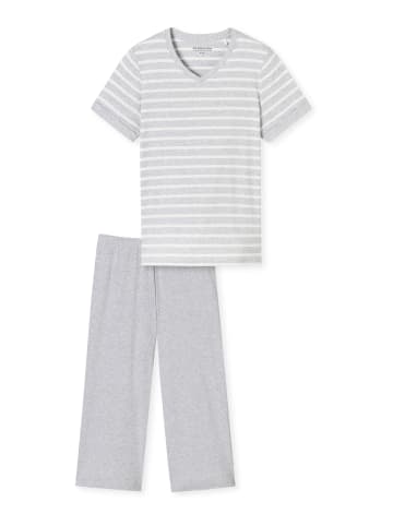 Schiesser Pyjama Casual Essentials in silbergrau-mel.