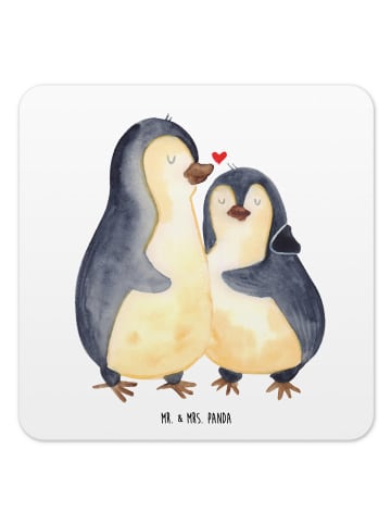 Mr. & Mrs. Panda Tassenuntersetzer Pinguine Einschlafen ohne Spruch in Weiß
