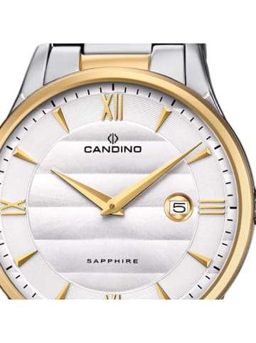 Candino Analog-Armbanduhr Candino Classic silber, gold groß (ca. 41mm)