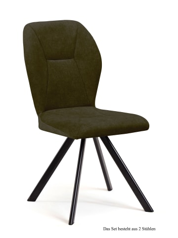 58 aufm Kessel ESSZIMMERSTUHL (2er-Set) Delta 51x92x60 Schwarz/Khaki