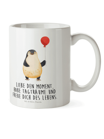 Mr. & Mrs. Panda Trinkbecher Pinguin Luftballon mit Spruch in Weiß