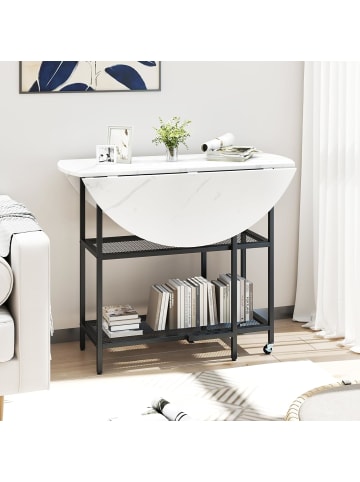 COSTWAY Esstisch klappbar 100 x 100 x 80 cm in Weiß