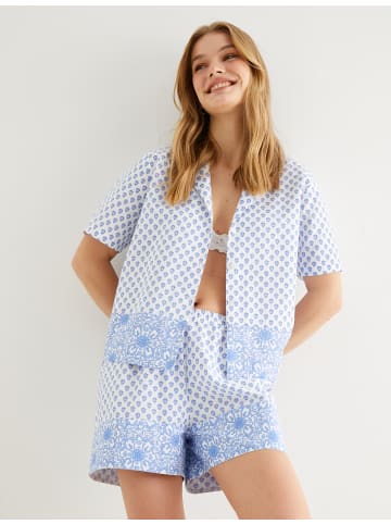 KOTON Shorts in Weiß Gemustert