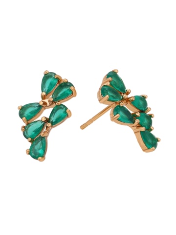 faina Women Earrings in Rose Gold Green