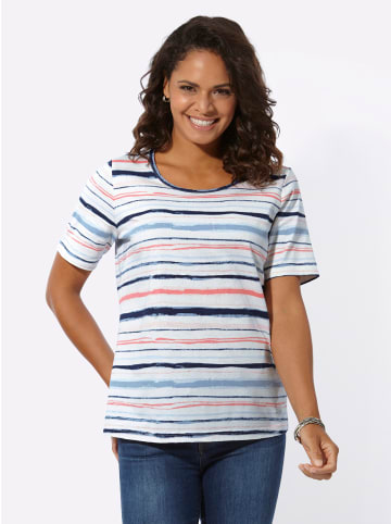 WITT WEIDEN Kurzarmshirt in ecru-flamingo-geringelt