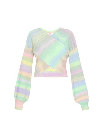 myMo Women Sweater in lime multicolor