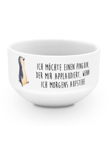 Mr. & Mrs. Panda Servierschale Pinguin mHerzieren mit Spruch in Weiß