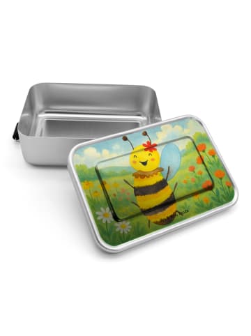 Mr. & Mrs. Panda Rundungerbrotdose Biene Happy Design ohne Spruch in Weiß