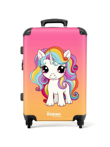 NoBoringSuitCases Suitcase, Koffer, Reisekoffer Einhorn rosa orange