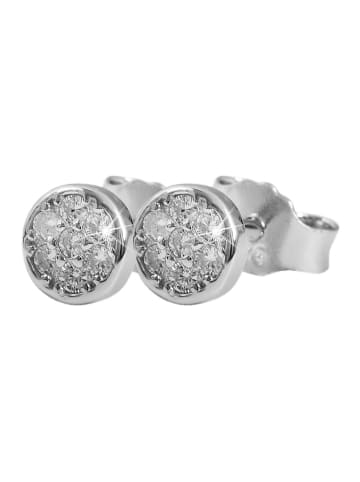 Adeliás Damen Ohrringe – Ohrstecker aus 925 Silber mit Zirkonia in silber