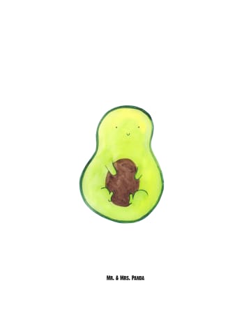 Mr. & Mrs. Panda Wasserflasche Avocado Kern ohne Spruch in Weiß
