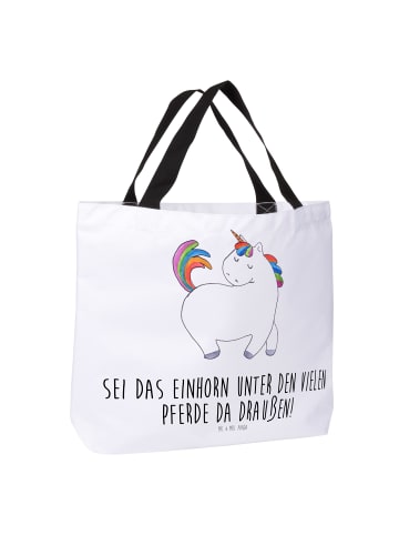 Mr. & Mrs. Panda Henkeltasche Einhorn Stolzieren mit Spruch in Weiß