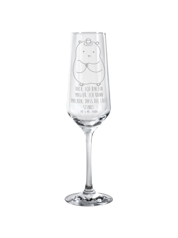 Mr. & Mrs. Panda Champagnerglas Hamster Hut mit Spruch in Transparent