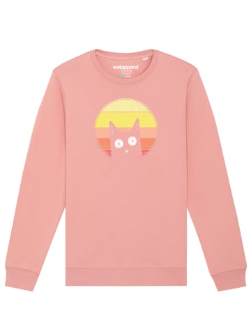 wat? Apparel Sweatshirt Sunset Cat in Canyon Pink