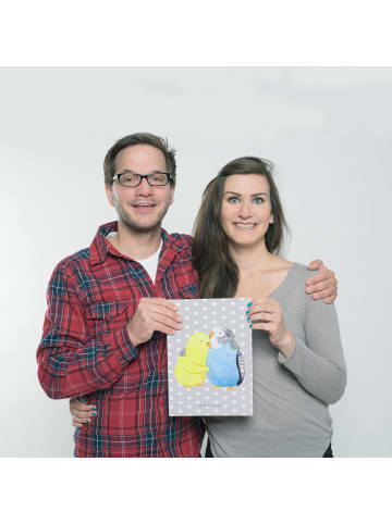 Mr. & Mrs. Panda Print Wellensittich Liebe ohne Spruch in Grau Pastell