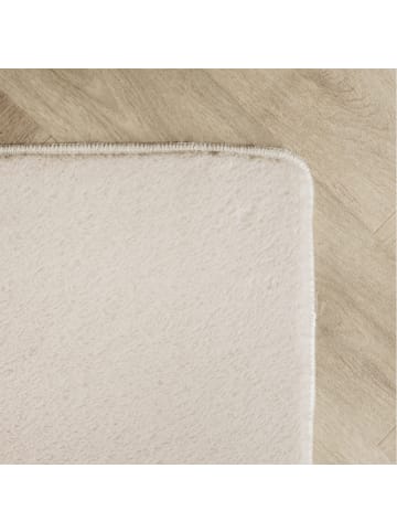 KADIMA DESIGN Teppich Kurzflor Unifarben Polyester Antirutsch Wohnzimmer in Creme