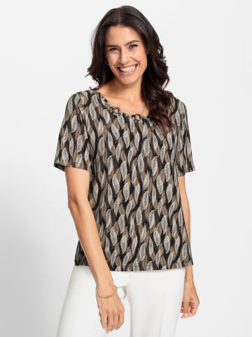 WITT WEIDEN Print-Shirt in schwarz-sand-bedruckt