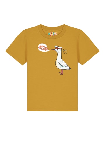 wat? Apparel T-Shirt Moin Seagull in Ocker