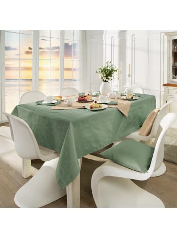 Erwin Müller Jacquard, Baumwollmischung Mitteldecke Oberhausen in salbei