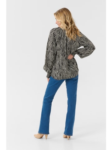 Cream Langarm-Bluse CRTiah Regular fit in Black wavy dots