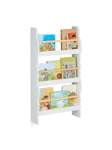 relaxdays Bücherregal "Wolke" in Weiß/ Natur - (B)42,5 x (H)80 x (T)14 cm