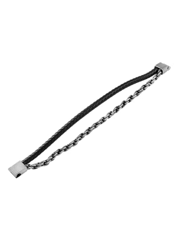 Adeliás Unisex Armband – Lederarmband aus Leder 19 cm in schwarz