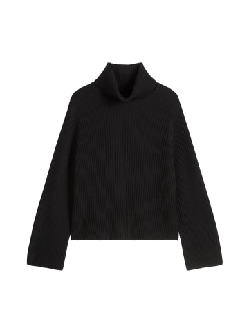 Marc O'Polo Gerippter Rollkragen-Pullover loose in Schwarz