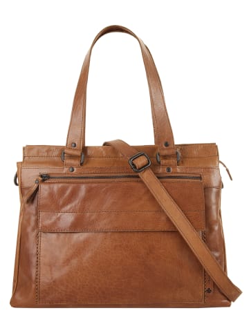 SPIKES & SPARROW Shopper LAPTOP SHOULDERBAG echt Leder in cognac